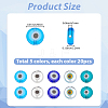 100Pcs 5 Colors Handmade Evil Eye Lampwork Beads LAMP-SP0001-04A-2