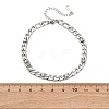 304 Stainless Steel Rhinestone Curb Link Chain Bracelets for Women BJEW-L721-01P-3