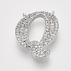 Real Platinum Plated Brass Pendants ZIRC-Q022-040P-Q-NF-1