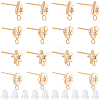 16Pcs Brass Micro Pave Clear Cubic Zirconia Stud Earring Findings MAK-BBC0001-19B-7