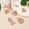 6Pcs 6 Style Brass Micro Pave Clear Cubic Zirconia Pendants KK-SZ0005-43-3