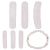 6Pcs Natural Rose Quartz Connector Charms G-AR0006-27B-1