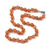 8mm Faceted Round Natural Red Aventurine Beaded Necklaces NJEW-F327-01A-04-1