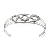 Non-Tarnish 304 Stainless Steel Hollow Open Cuff Bangles BJEW-Q348-03P-02-3