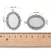 Tibetan Style Antique Silver Alloy Flat Oval Pendant Cabochon Settings X-TIBEP-M022-20AS-4