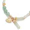 304 Stainless Steel Leaf Charm Bracelets BJEW-JB12939-02-3