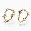 Brass Cubic Zirconia Stud Earring Findings X-KK-S354-229-NF-2