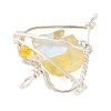 Electroplated Natural Quartz Copper Wire Wrapped Pendants PALLOY-TA00429-01-2