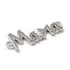 Mother's Day Brass Micro Pave Clear Cubic Zirconia Connector Charms KK-K378-12P-2