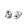 Rack Plating Brass Micro Pave Clear Cubic Zirconia Screw Clasps KK-S384-24P-02-2