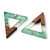 Transparent Resin & Walnut Wood Pendants RESI-ZX017-22-2