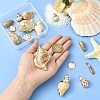 16pcs 8 Styles Electroplated Natural Mixed Shell Big Pendants SSHEL-CJ0001-21-4