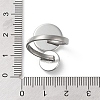 Non-Tarnish 304 Stainless Steel Open Cuff Ring Findings STAS-E124-05H-P-4