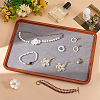 Rectangle Wooden with Velvet Jewelry Trays ODIS-WH0038-29-4