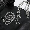 2Pcs 2 Styles Gothic Alloy Skull Link Chains for Pants HJEW-PH0002-05-4