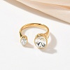 304 Stainless Steel Pave Clear Cubic Zirconia Cuff Open Rings for Women RJEW-F207-03E-G-4
