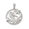 Ocean Brass Micro Pave Cubic Zirconia Pendants KK-K411-04B-P-1