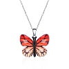 Butterfly Resin Pendant Necklaces PW-WG40B23-08-1