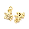 Brass Micro Pave Clear Cubic Zirconia Charms KK-Z044-32G-2