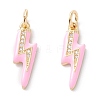 Brass Micro Pave Clear Cubic Zirconia Pendants ZIRC-A019-12G-B-1