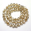 Pearlized Crystal Glass Cube Beads Strands EGLA-F023-A03-2