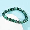 Natural Malachite Beaded Stretch Bracelets BJEW-A045-01C-3