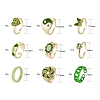 9Pcs 9 Style Alloy Enamel & Rhinestones Finger Rings & Cuff Ring RJEW-LS0001-52-3