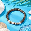 Natural Lava Rock & Wood Beads Bracelets BJEW-JB10976-2