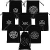 CHGCRAFT 8Pcs 8 Styles Rectangle Black Velvet Craft Drawstring Bags ABAG-CA0001-14-1