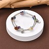 Three Loops Natural Gemstone Beaded Wrap Bracelets BJEW-JB02331-03-4