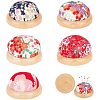 ARRICRAFT 5Pcs 5 Style Japanese Style Sakura Pattern Cute Ball Shaped Cotton Needle Cushion AJEW-AR0001-72-1