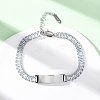 304 Stainless Steel Glass Link Chain Bracelets BJEW-G753-03P-01-2