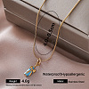 Vintage 304 Stainless Steel Enamel Perfum Bottle Pendant Necklaces for Women SI8197-5-1