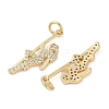 Rack Plating Brass Micro Pave Cubic Zirconia Pendants KK-H509-09G-2