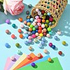 200Pcs Round Food Grade Eco-Friendly Silicone Beads SIL-CJ0001-90-6