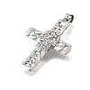 Brass Micro Pave Clear Cubic Zirconia Pendants CU-CBA4BAF-08P-2