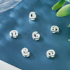 6Pcs 925 Sterling Silver Hollow Initial Beads STER-TA0001-53G-6