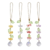 4Pcs 4 Colors Flower Shell Pearl Round Beaded Hanging Suncatchers HJEW-TA00292-1