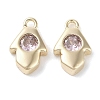 Brass Micro Pave Cubic Zirconia Charms KK-G491-27G-03-1