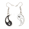 Alloy Enamel Tai Ji Dangle Earrings EJEW-JE04980-1