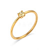 Flat Round 304 Stainless Steel Micro Pave Cubic Zirconia Finger Rings FS-WG2DA17-38-1