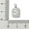 Rack Plating Brass Micro Pave Clear Cubic Zirconia Charms KK-G501-01G-P-3