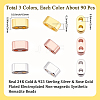 270Pcs 3 Colors Electroplated Synthetic Non-magnetic Hematite Beads G-BBC0001-64-2