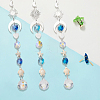 3Pcs Glass Round & Octagonal Beads Hanging Suncatchers HJEW-CN0001-40-4