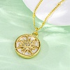 Brass Micro Pave Clear Cubic Zirconia Pendant Necklaces NJEW-C071-05A-G-1