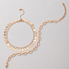Alloy Paperclip Chain Flower Tassel Double Layer Anklets for Women FS-WGB7378-01-4