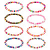 8Pcs Handmade Polymer Clay Heishi Beads Beaded Bracelet Sets BJEW-TAC0030-2