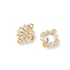Brass Pave Clear Cubic Zirconia Connector Charms KK-Z136-37G-2
