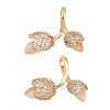 Brass Micro Pave Clear Cubic Zirconia with Resin Charms KK-G552-04G-1
