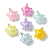 Transparent Crackle Acrylic Pendants SACR-P032-03P-1